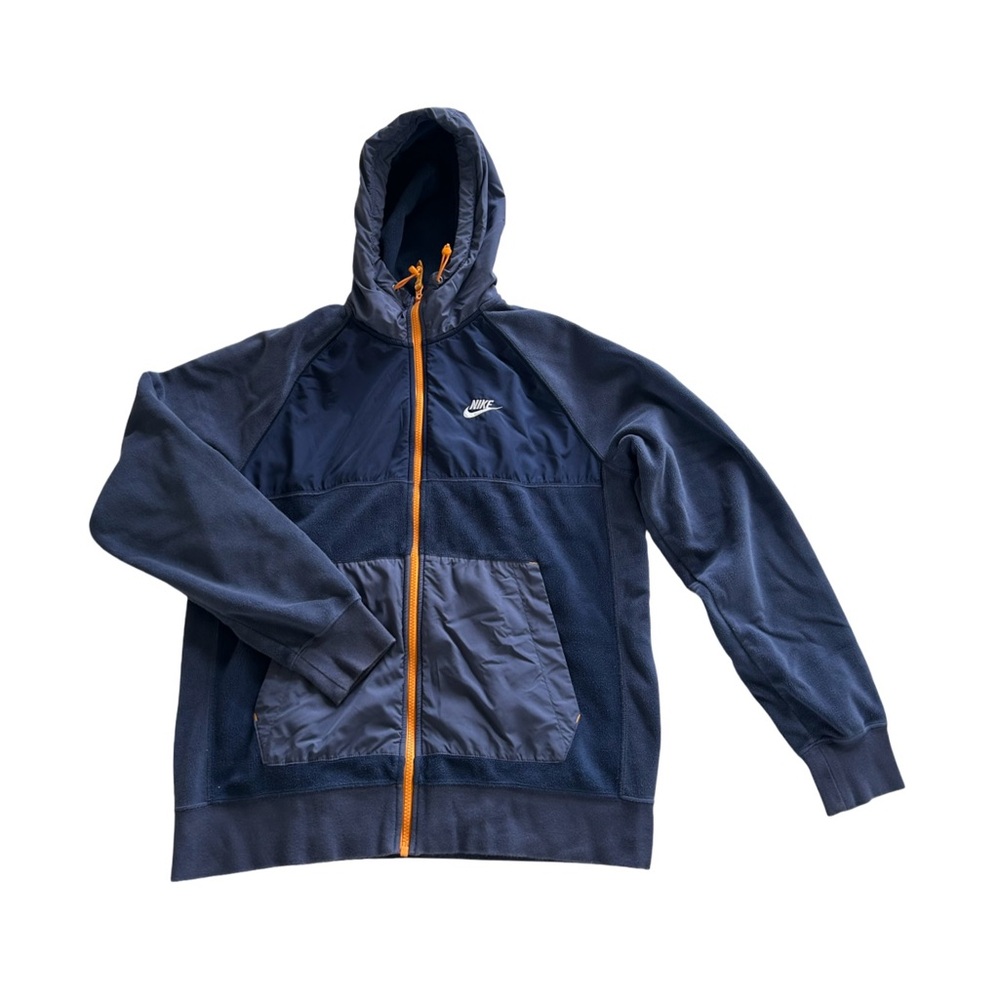 Nike Men's Blue Fleece Hooded Sweater